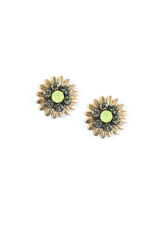 Clara Beau Golden Light Topaz Swarovski Crystal Sun Blossom Post earrings EG318