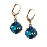 Bermuda Clara Beau 12mm Square swarovski crystal Shell wire earrings ES31