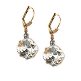 Crystal Clara Beau 12mm Square swarovski crystal Shell wire earrings ES31