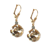 Golden Shadow Clara Beau 12mm Square swarovski crystal Shell wire earrings ES31