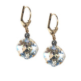 Moonlight Clara Beau 12mm Square swarovski crystal Shell wire earrings ES31