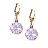 Rose Opal Clara Beau 12mm Square swarovski crystal Shell wire earrings ES31