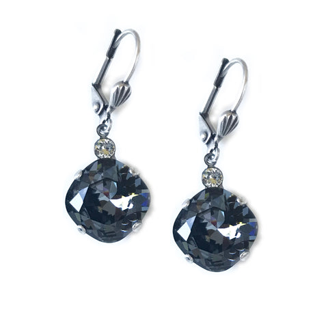 Night Clara Beau 12mm Square swarovski crystal Shell wire earrings ES31