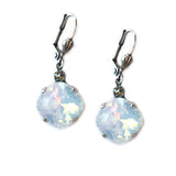 Opal Clara Beau 12mm Square swarovski crystal Shell wire earrings ES31