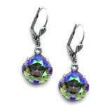 Paradise Clara Beau 12mm Square swarovski crystal Shell wire earrings ES31