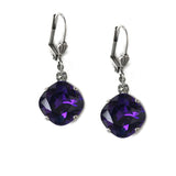 Purple Velvet Clara Beau 12mm Square swarovski crystal Shell wire earrings ES31