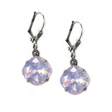 Rose Opal Clara Beau 12mm Square swarovski crystal Shell wire earrings ES31