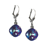 Utlra Purple  Clara Beau 12mm Square swarovski crystal Shell wire earrings ES31