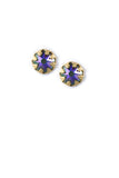 Clara Beau Exquisite Antique Basket Round Swarovski crystal Post earrings ES80 Gold