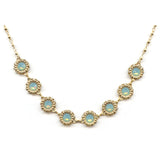 Clara Beau Gold Chrysolite Opal Scallop Deco Swarovski crystal Necklace