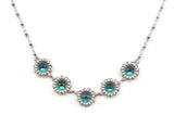 Clara Beau Silver Zircon 5-Stone Scallop Deco Swarovski crystal Necklace