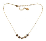 Clara Beau Rose Gold 5-Stone Scalloped Swarovski crystal Necklace