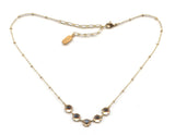 Clara Beau Gold Silk 5-Stone Scalloped Swarovski crystal Necklace