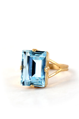 Clara Beau Simply Classy Rectangle Swarovski Crystal Ring R45 Gold