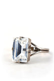 Clara Beau Simply Classy Rectangle Swarovski Crystal Ring R45 Silver