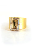 Clara Beau Mod Rectangle Swarovski Crystal Ring R527 Gold