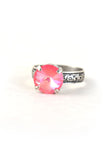 Clara Beau 12mm Round  Etched Ring R543 Silver ultraPink
