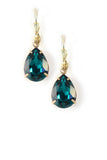 Clara Beau Gold Tear Drop Swarovski crystal vintage shell earrings E263