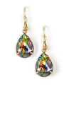 Clara Beau Gold Tear Drop Swarovski crystal vintage shell earrings E263