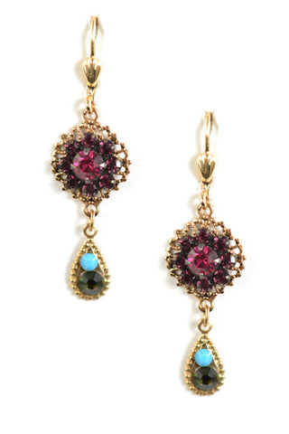 Clara Beau Jewelry Drop Swarovski crystal Mosaic earrings