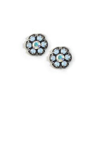 Clara Beau Delicate Aurore Boreale Swarovski crystal Flower Post earrings EG201