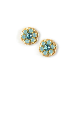Clara Beau Gold Pacific Opal Swarovski crystal Flower Post earrings EG207