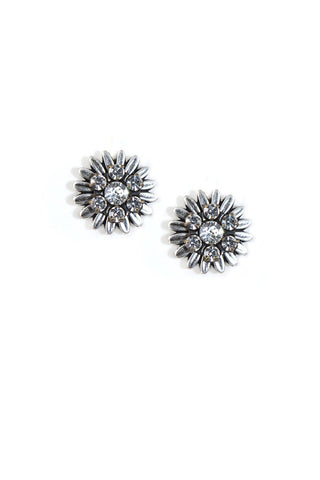 Clara Beau Silver Crystal Swarovski Sun Blossom Post earrings EG312