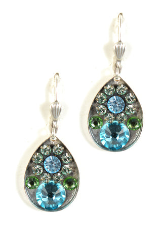 Clara Beau Light Spring Rain Swarovski crystal Tear Drop Mosaic earrings EG41