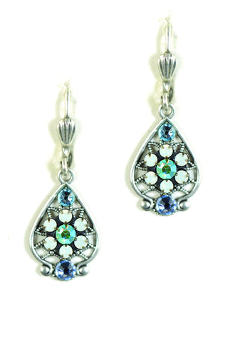 Clara Beau Blue Opal Swarovski crystal Bell Mosaic earrings EG76