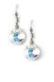 Clara Beau Silver 12mm Square swarovski crystal Shell wire earrings ES31