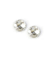 Clara Beau Delicate Fancy 8mm Square Swarovski Crystal Post earrings ES81 Gold